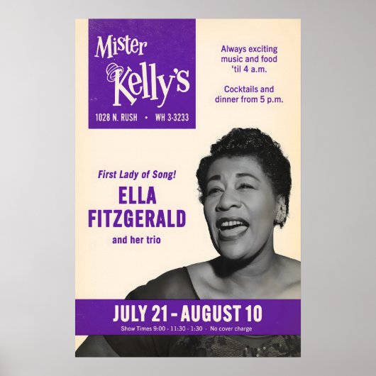 Ella Fitzgerald jazz poster - Live at Mister ポスター (正面)