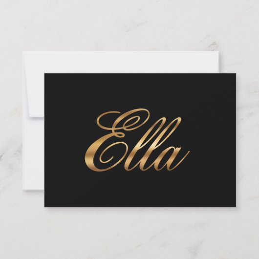 Ella gold Design Lettering Karte (正面)