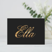 Ella gold Design Lettering Karte (スタンド正面)