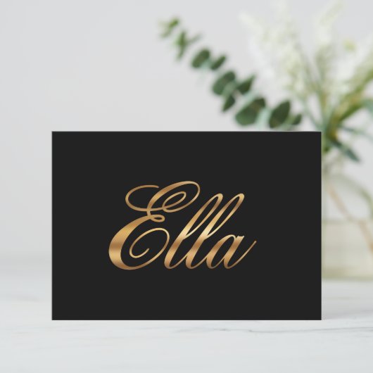 Ella gold Design Lettering Karte (スタンド正面)
