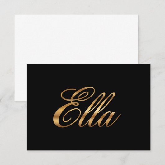 Ella gold Design Lettering Karte (正面/裏面)