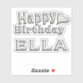 Ella Happy Birthday silver Aufkleber Sticker シール (シート)