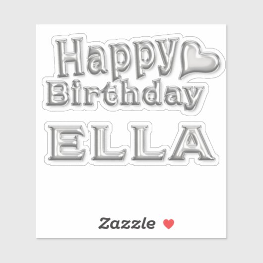 Ella Happy Birthday silver Aufkleber Sticker シール (シート)