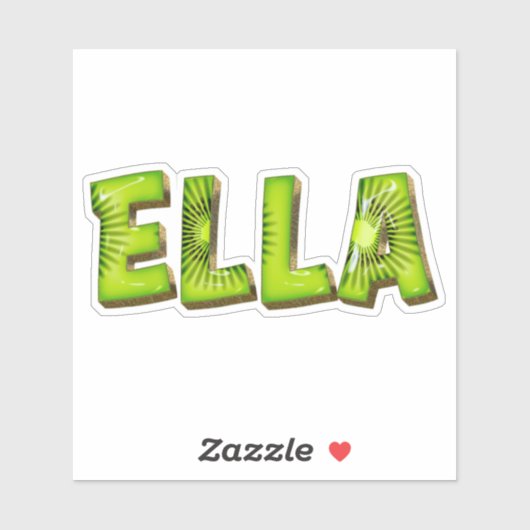 Ella Name Kiwi Design Aufkleber Sticker シール (シート)