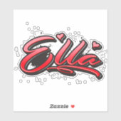 Ella red Heart Graffiti Aufkleber Sticker シール (シート)