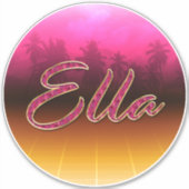 Ella Vorname Name golden pink Aufkleber Sticker シール (正面)