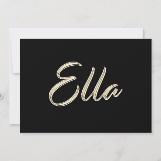 Ella white gold Handwriting Karte カード (正面)