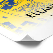 Elland Road Stadium Map, Home of Leeds 統一された FC ポスター (角)