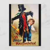 Ellen H. Clapsaddle:かかしと一緒の男の子 ポストカード (正面)