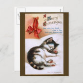 Ellen H. Clapsaddle：クリスマスの子猫 シーズンポストカード (正面/裏面)
