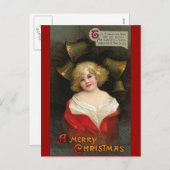 Ellen H. Clapsaddle – クリスマス・ガールと鐘 シーズンポストカード (正面/裏面)