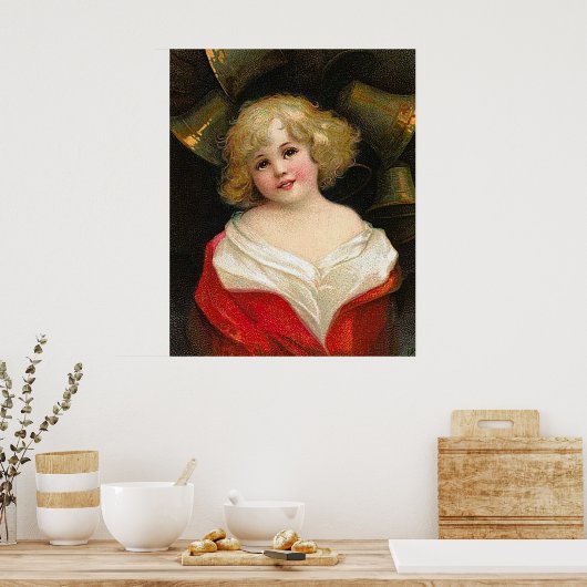 Ellen H. Clapsaddle – クリスマス・ガールと鐘 ポスター (キッチン)