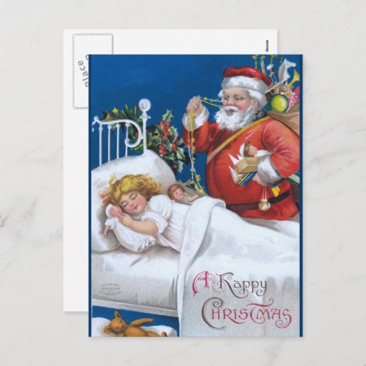Ellen H. Clapsaddle:サンタがそこにいる シーズンポストカード (正面/裏面)
