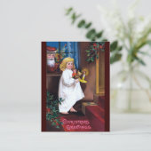 Ellen H. Clapsaddle:サンタが窓から覗き込む シーズンポストカード (スタンド正面)