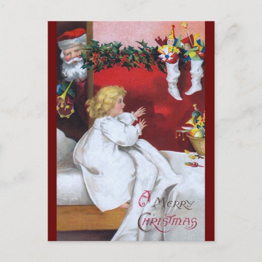 Ellen H. Clapsaddle:サンタを見る シーズンポストカード (正面)