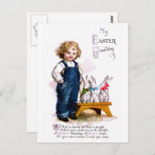 Ellen H. Clapsaddle：木の束を持つ子 ポストカード (正面/裏面)