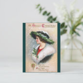 Ellen H. Clapsaddle – 緑のクリスマスウーマン シーズンポストカード (スタンド正面)