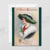 Ellen H. Clapsaddle – 緑のクリスマスウーマン シーズンポストカード (正面/裏面)