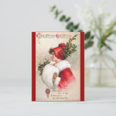 Ellen H. Clapsaddle – 赤のクリスマスウーマン シーズンポストカード (スタンド正面)
