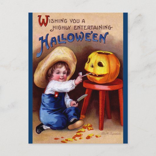 Ellen H. Clapsaddle: Boy with Jack O'Lantern ポストカード (正面)