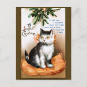 Ellen H. Clapsaddle: Cat under Mistletoe ポストカード (正面)