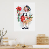 Ellen H. Clapsaddle: Girl with Poinsettia ポスター (キッチン)