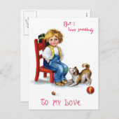 Ellen H. Clapsaddle: Valentine Boy with Dog シーズンポストカード (正面/裏面)