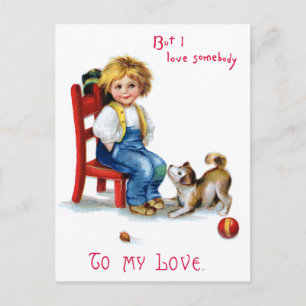 Ellen H. Clapsaddle: Valentine Boy with Dog シーズンポストカード