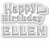 Ellen Happy Birthday silver Aufkleber Sticker シール (正面)