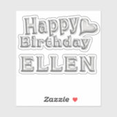 Ellen Happy Birthday silver Aufkleber Sticker シール (シート)