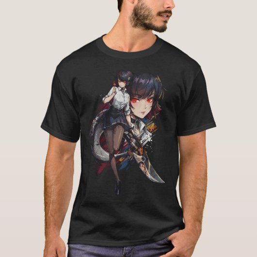 Ellen Joe ZZZサメ尾ばさみメイド衣装アート Tシャツ (正面)