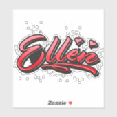Ellen red Heart Graffiti Aufkleber Sticker シール (シート)
