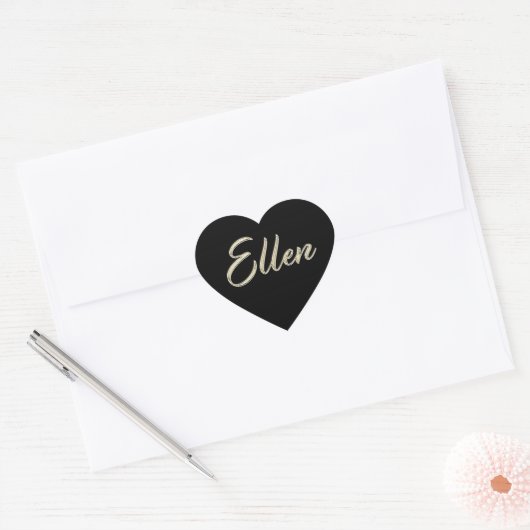 Ellen white gold Handwriting Aufkleber Herz ハートシール (封筒)