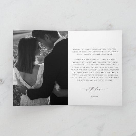 Ellesmereは彼の誓いのカード結婚を写真に カード (内部)