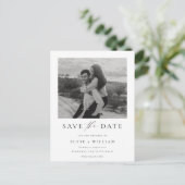 Ellesmereミニマモダンリスト写真の日付を保存 ポストカード (スタンド正面)