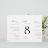 Ellesmereミニマル三折テーブル番号とメニュー (スタンド正面)