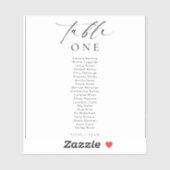 Ellesmereミニマル結婚リストのテーブル番号 シール (シート)