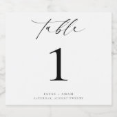 Ellesmereミニマル結婚リストのテーブル番号 スパークリングワインラベル (シングルラベル)