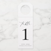 Ellesmereミニマル結婚リストのテーブル番号 ボトルネックタグ (正面)