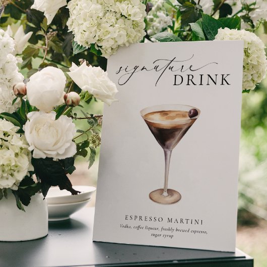 Ellesmere モダンミニマル Signature Drink Sign ポスター