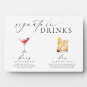 Ellesmere モダンミニマル Signature Drinks Sign フォトプラーク (正面)