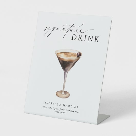 Ellesmere モダンミニマル Signature Drinks Sign 台座サイン