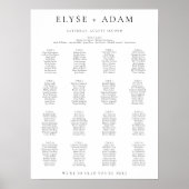 Ellesmere 16テーブル+ブライダルテーブルの座席表 ポスター (正面)