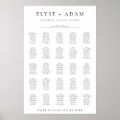 Ellesmere 25テーブル+ブライダルテーブルの座席表 ポスター (正面)