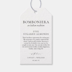 Ellesmere An伝統イタリアン5 Sugared Almonds ギフトタグ
