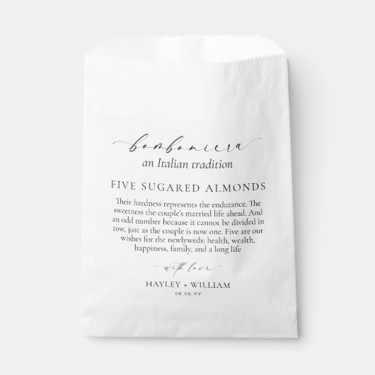 Ellesmere An伝統イタリアン5 Sugared Almonds フェイバーバッグ (正面)