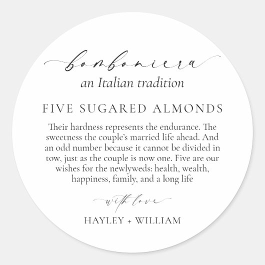 Ellesmere An伝統イタリアン5 Sugared Almonds ラウンドシール (正面)