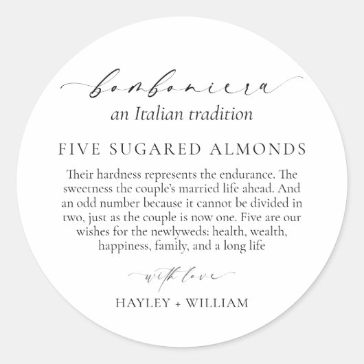 Ellesmere An伝統イタリアン5 Sugared Almonds ラウンドシール (正面)