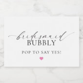 Ellesmere Bridesmaidプロポーザルきらめくワインラベル スパークリングワインラベル (シングルラベル)