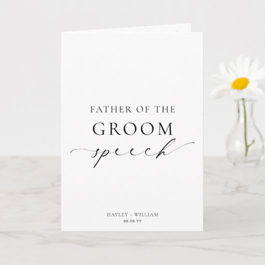 Ellesmere Father Of The Groom Wedding Speech カード (小さな植物)